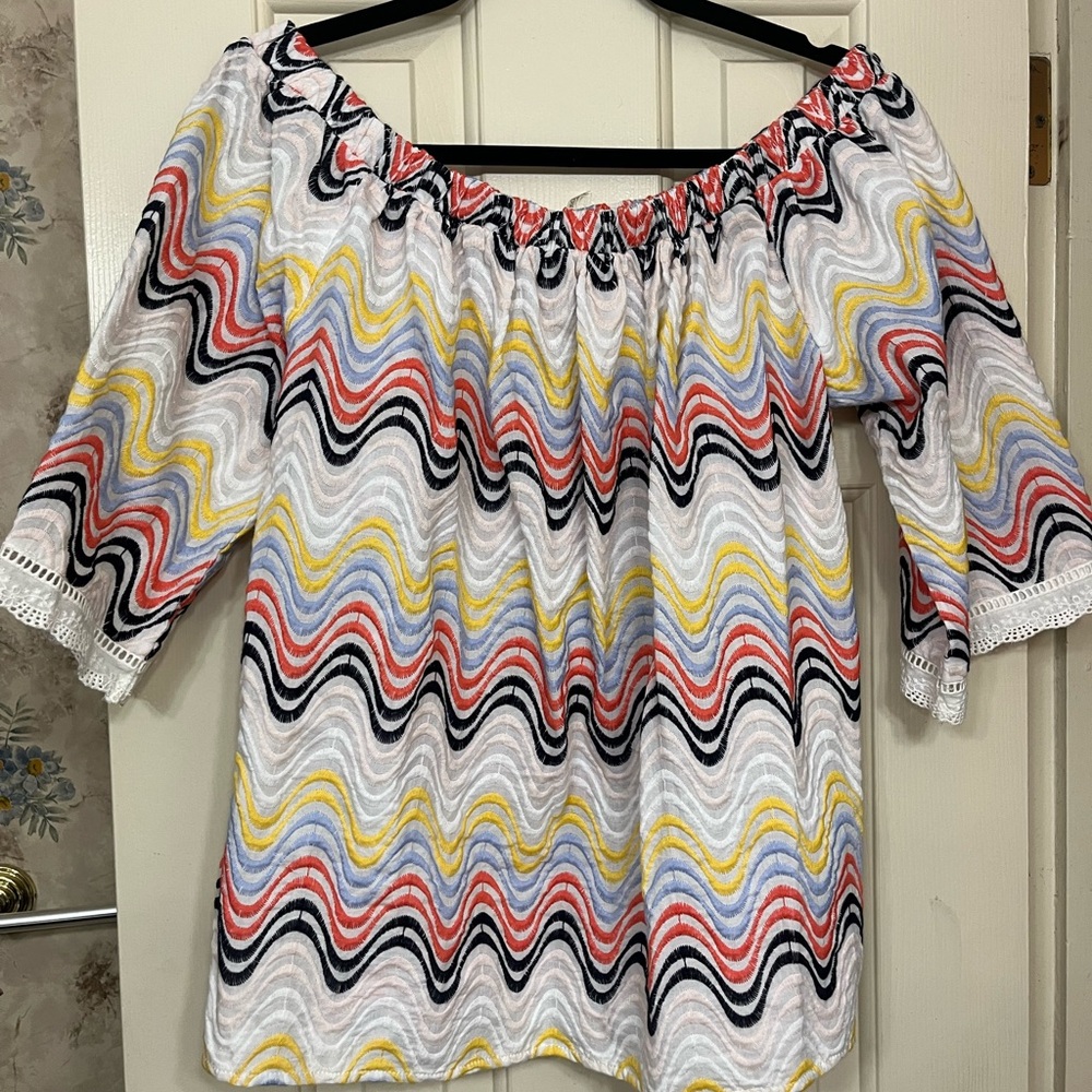 Multicolor Off-Shoulder Women's Top